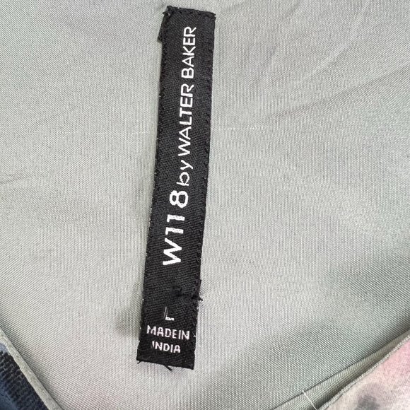 W118 Walter Baker Geometric Sheath Dress Sleeveless Scoop Neck Teal Pink Size L - Picture 4 of 6